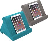 Orange Donkey, Tablet kussen Set – Grijs en Blauw - 3 kijkhoeken – tablet pillow – tablet houder – tablet standaard – pillow pad