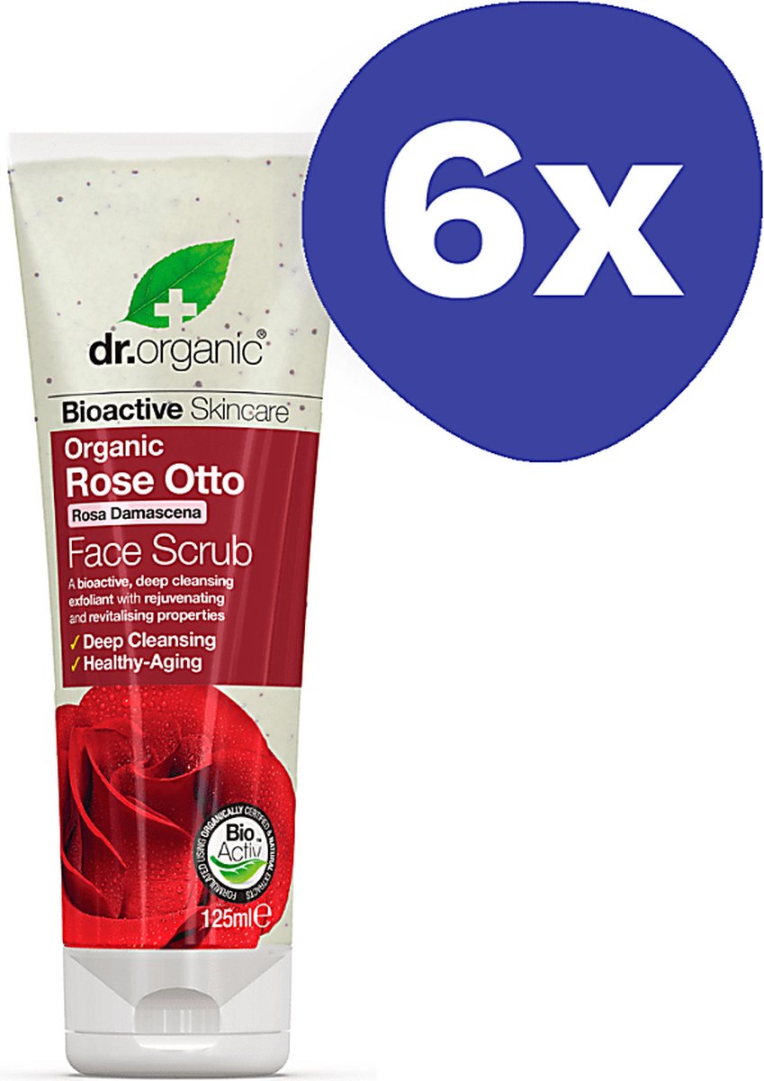 Goedkoopste Dr Organic Rozen Otto Gezichtsscrub (6x 125ml