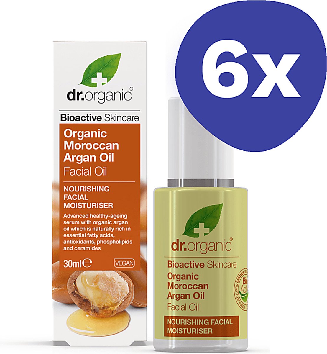 Goedkoopste Dr Organic Argan Olie Gezichtsserum (6x 30ml