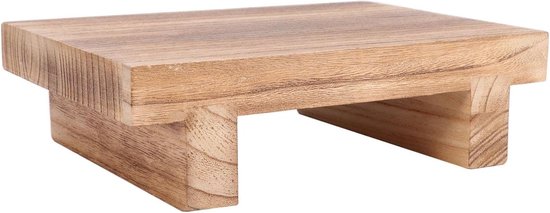 Houten opstapkruk, multifunctionele stevige opstapkruk, massief hout voor hoge bedden voor kinderen, volwassenen, keuken, woonkamer, kast, 25 x 18 x 7 cm (hout)