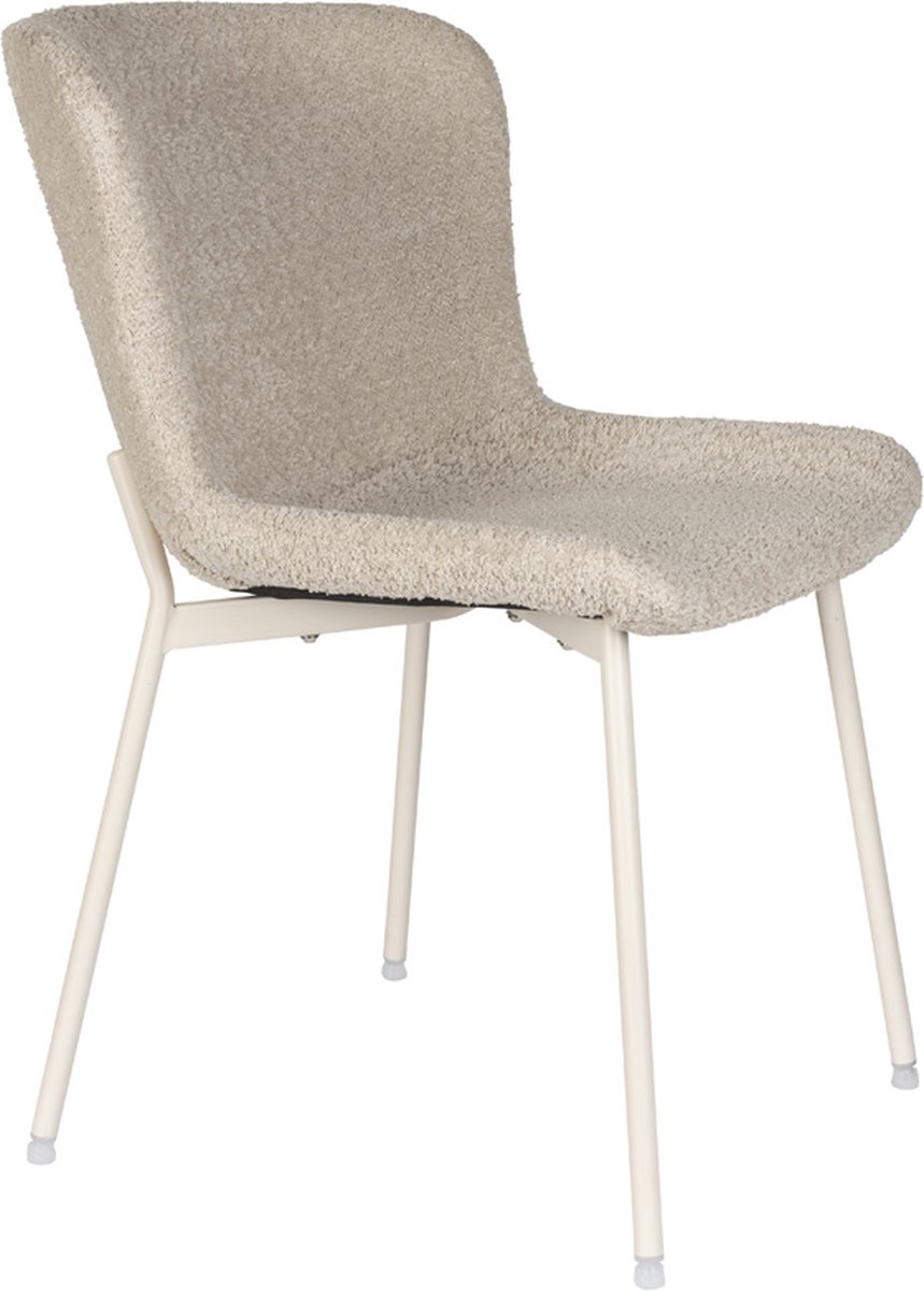 Eetkamerstoel Stof/Textiel - Off White - Zitdiepte 48cm - Giga Meubel