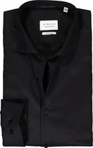 ETERNA super slim fit overhemd - twill - zwart - Strijkvrij - Boordmaat: 38