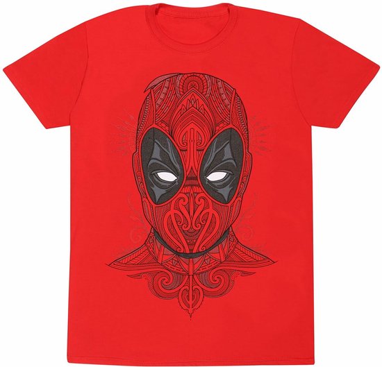 T-Shirt met Korte Mouwen Deadpool Tattoo Style Rood Uniseks - S