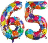 Cijfer Ballonnen Ballon Cijfer 65 Verjaardag Versiering Feest Helium Ballonnen Cijferballon Folieballon Kleur Xl Formaat