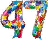 Cijfer Ballonnen Ballon Cijfer 47 Verjaardag Versiering Feest Helium Ballonnen Cijferballon Folieballon Kleur Xl Formaat