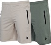 2-Pack Donnay Jogging Shorts - Shorts de sport - Homme - Taille L - Sable/Vert jungle (593)