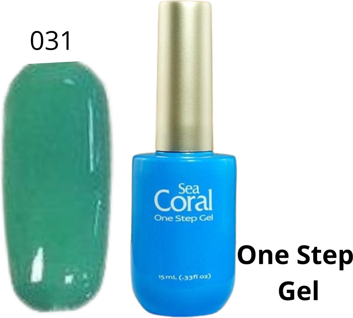 SeaCoral One Step No Wipe Gellak - Gel Nagellak - GelPolish – geen plaklaag - zónder kleeflaag, geschikt voor UV en LED – Groen 031