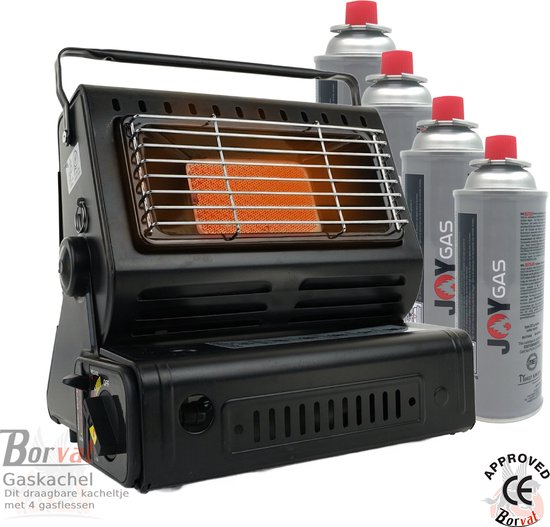 Eurocatch Gaskachel - Heater - Kacheltje - Terrasverwarmer - Campingkachel - Gas Heater - Verstelbaar - Draagbaar