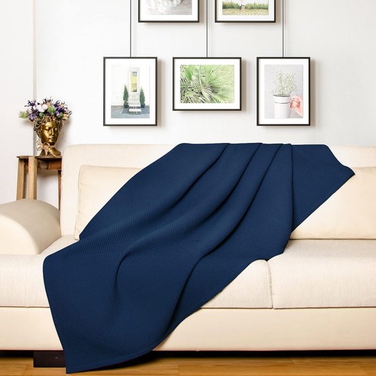LAYNENBURG Premium sprei 150 x 200 cm - wafelpiqué 100% katoen - lichte