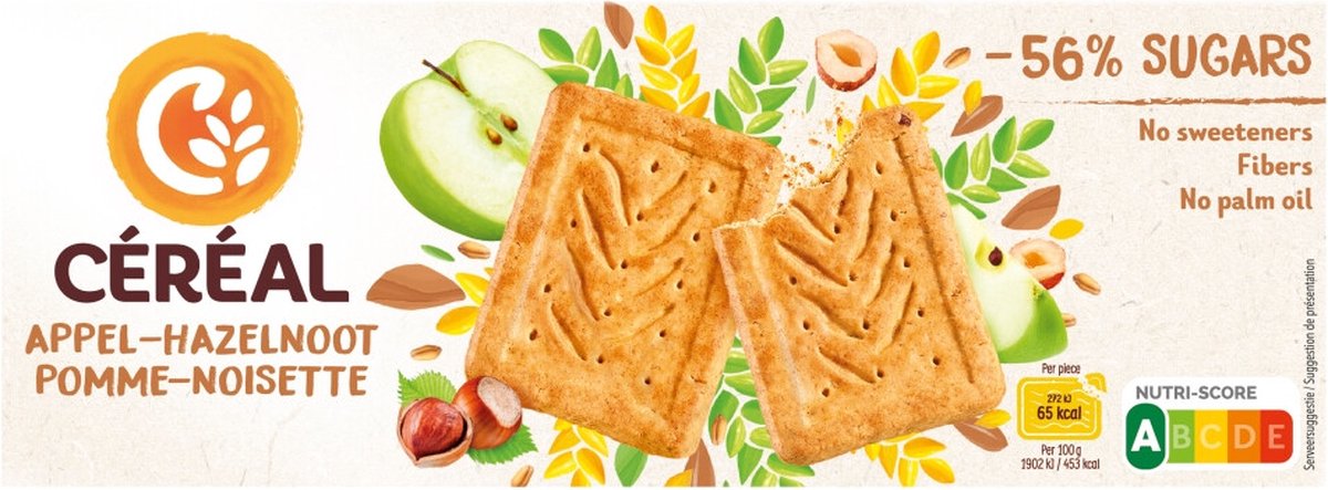 Céréal Koekjes Appel-Hazelnoot - 4 x 230 gr - Voordeelverpakking