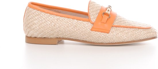 Maury loafer Rapunzel raffia beige oranje