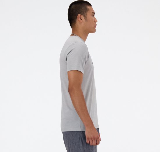 New Balance Heathertech Graphic T-Shirt Chemise de sport pour hommes - Grijs athlétique - Taille 2XL