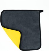 CHPN - Microvezel doek - Microvezel Autodoek - Autopoetsdoek - Schoonmaakdoek voor Auto - Microvezel doek - Droogdoek - 30/30 cm - Grijs/Geel