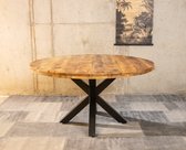 Table à manger ronde en manguier naturel ' Spider' 110 cm (diamètre)