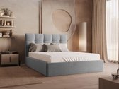 PASCAL MORABITO Bed met opbergruimte 140 x 190 cm - Fluweel - Grijs - MIRDAL van Pascal Morabito L 153 cm x H 104 cm x D 200 cm