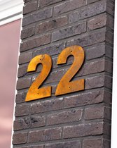 Metaaldeco - Huisnummer - Cortenstaal - Cortenstaal huisnummer - Metaal huisnummer - Huisnummer van metaal - Nummer 0 - 20 cm