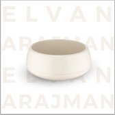 Sierpotten crème L Elvan Arrangement Pot - Set van 2 lage bloempotten met drainagesysteem