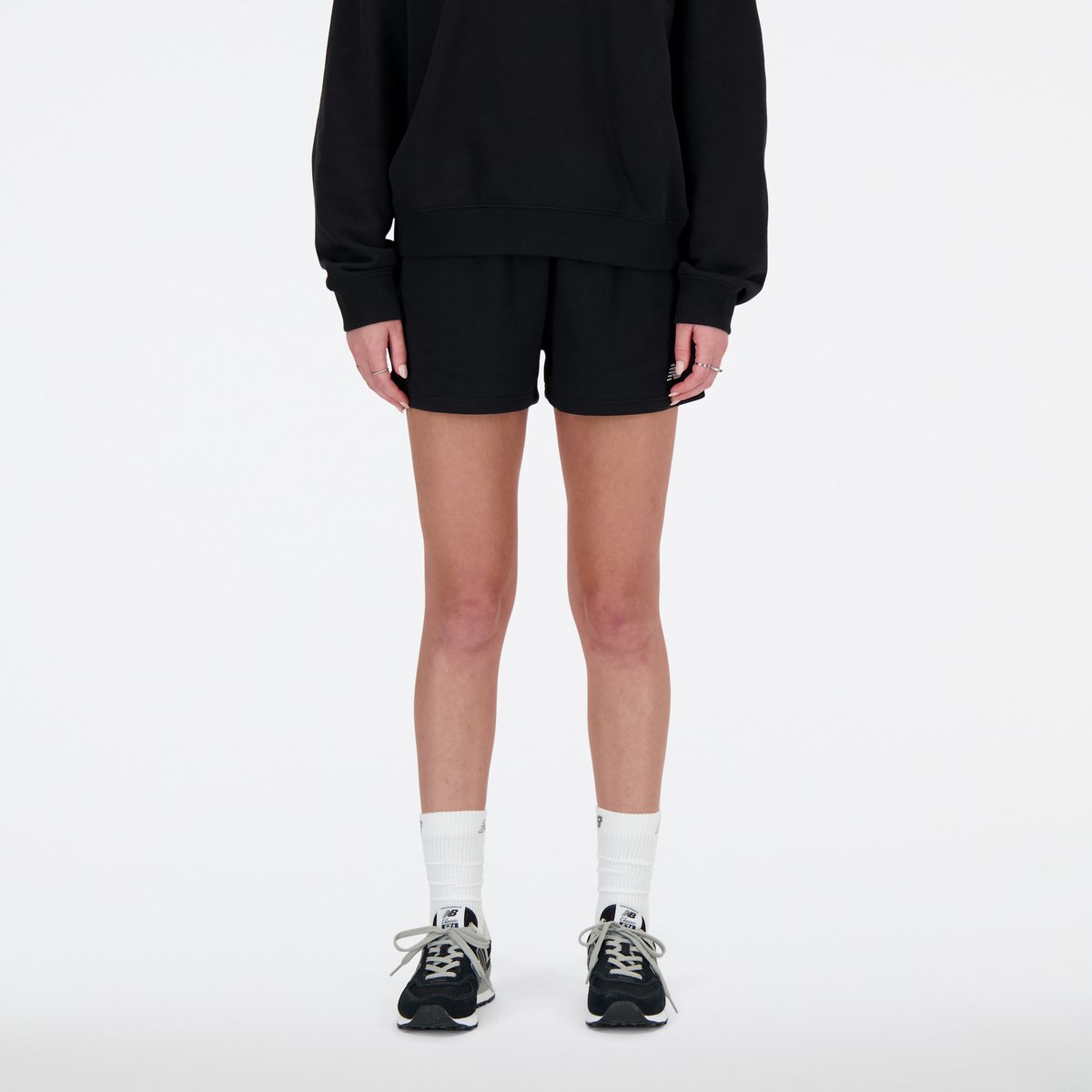 New Balance Sport Essentials French Terry Dames Trui Zwart