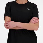 New Balance Short Sleeve Dames Sportshirt - Zwart - Maat L