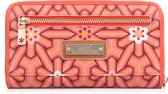 A Spark of Happiness | wallet L Oranje, retro | Portemonnee oranje, retro | Dames portemonnee | Oranje, rood, retro, gebloemd | TO2302