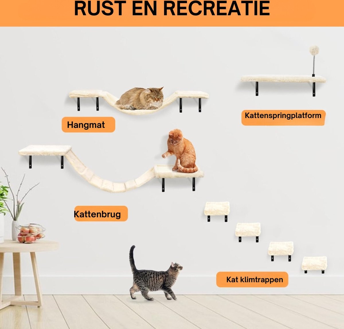 WOOWOOD® Klimwand Voor Grote Katten [Extra Stabiel] I Klimzak I