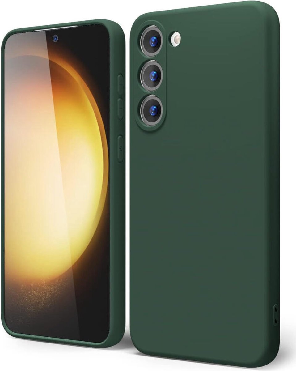 Hoesje met Camera Bescherming Geschikt voor Samsung Galaxy S23 Plus | Back Cover | Dun | Flexibel TPU | Donkergroen