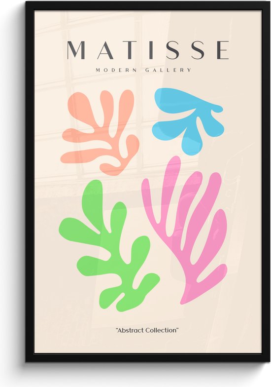 Fotolijst inclusief poster - Posterlijst 60x90 cm - Posters - Kunst - Matisse - Abstract - Foto in lijst decoratie - Wanddecoratie woonkamer - Muurdecoratie slaapkamer