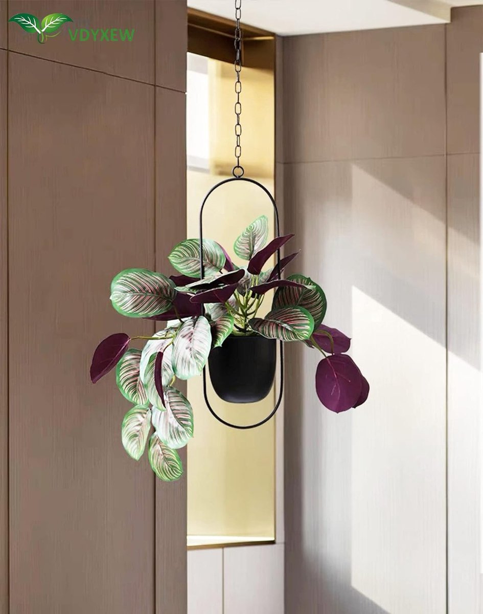 Pot de fleurs à suspendre en métal rustique à double étage pour balcon