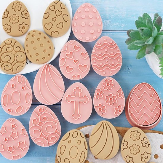 uitsteekvormpjes set paaseieren hazen groot 20,5 cm koekjessnijder Pas