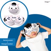 Kingsz - Slaapmasker kinderen - Reiskussen - Kinderen - Dieren - Zebra - 100% verduisterend - Donatie aan armen