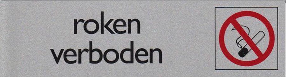 INFOBORD PICTOGRAM ROKEN VERBODEN 165X44MM