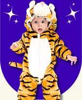 BoefieBoef Combinaison et pyjama animal panthère pour tout-petits et enfants d'âge préscolaire jusqu'à 4 ans - Vêtements d'habillage pour enfants - Costume d'animal - Noir Orange