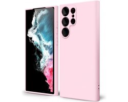 Hoesje met Camera Bescherming Geschikt voor Samsung Galaxy S22 Ultra | Back Cover | Dun | Flexibel TPU | Roze