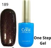 SeaCoral One Step No Wipe Gellak, Gel Nagellak, GelPolish, zónder kleeflaag, UV en LED, kleur 189