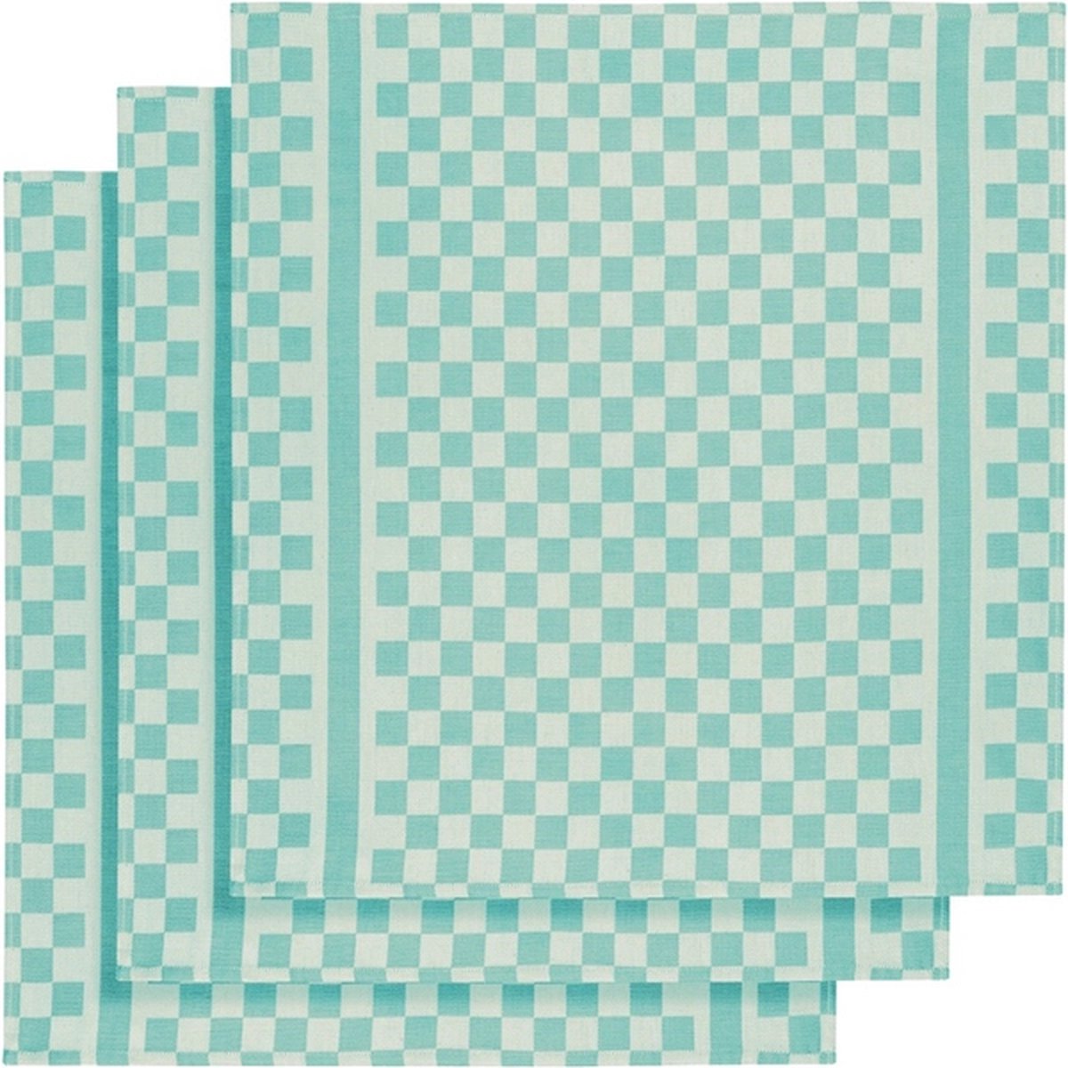 De Witte Lietaer Theedoek, Aqua - 3 stuks - 65 x 70 cm - Katoen