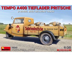 MiniArt Modelbouwpakket Militaire voertuigen - 38045 Tempo A400 Tieflader Pritsche 3-Wheel Beer Delivery Truck Plastic - 1:35 - Modelbouw