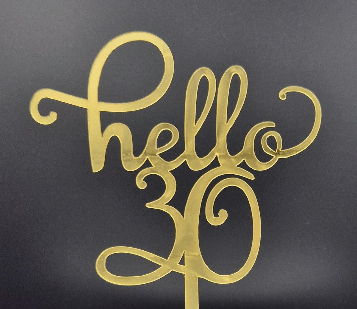 Taarttopper - Verjaardag - Hello 30 - Goud - 30 jaar - Taartdecoratie - Taart 30 jaar
