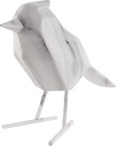 Present Time Ornament Bird - Marmerprint Wit - 9x24x18,5cm - Modern