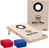 Wicked Wood Cornhole Set - 90x60cm - Red Zone Zwart - Houten Frame - ACL REC Licensed - Incl 2x4 officiële Cornhole Zakjes (Zwart/Oranje)