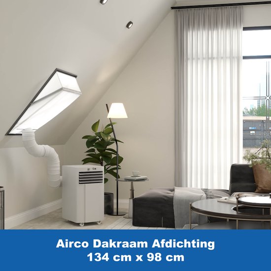 Airco Dakraam Afdichtkit 134×98 cm voor Velux UK04, Fakro Maat 12, Roto 13/09 – Mobiele Airco Slang Afsluiting