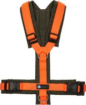 Annyx hondentuig harnas y model- Olijfgroen-oranje-maat S -geschikt voor borstomvang 52 tot 64cm