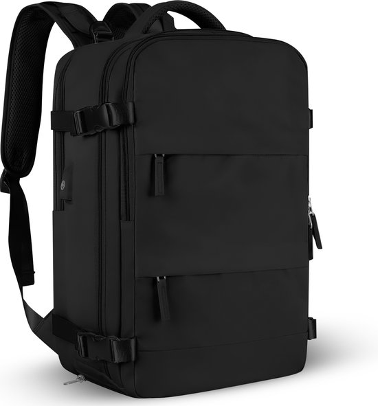 Villux Rugzak - Rugzak voor Reizen - Reistas Handbage - Reis Backpack - Rugtas Heren en Dames - Met Laptopvak - Geschikt voor Wandelen, Outdoor en Hiken - Zwart