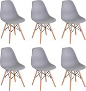 Mima® Eetkamerstoelen set van 6 - Eetkamer Stoelen - Wit - Keukenstoelen- Wachtkamer stoelen- Modern- Urban- Easy Cleaning
