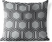 Buitenkussen - Patronen - Lijn - Hexagon - 45x45 cm - Weerbestendig