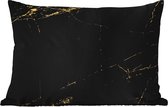 Buitenkussens - Marmer look - Luxe - Zwart - Goud - 60x40 cm - Weerbestendig