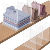Doorzichtige acryl ladeverdelers [Pak van 6] - Verticaal lade-organizersysteem voor thuis, op kantoor en op kantoor - Transparante kastorganizer ladeverdeler voor kleding, schoenen en boeken