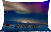 Buitenkussens - Tuin - Noorderlicht - Kerstman - Slee - Eland - 50x30 cm