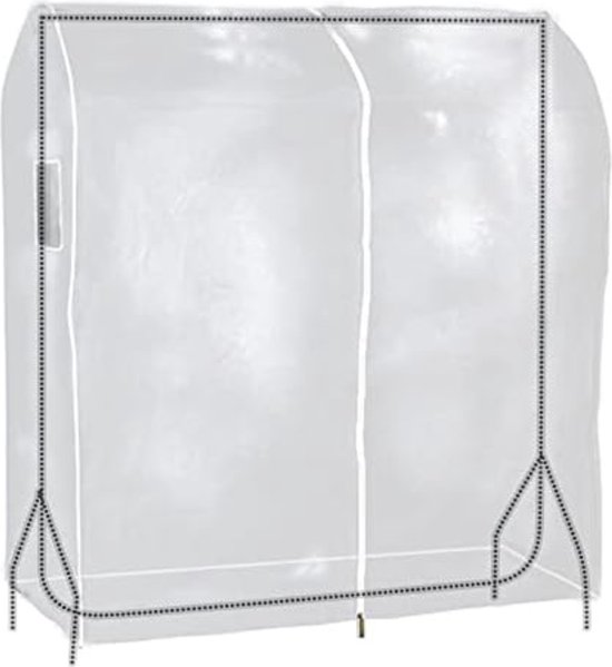 Kledingrek Hoes met Ritssluiting 150cm PEVA-stofvrij Kledinghoes Afdekking Kledingstang Meerdere Maten Ademend Kleding Beschermhoes - Kledingrek Niet Inbegrepen (Size : 150x50x150cm