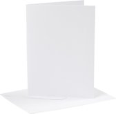 Blanco kaarten met envelop - Set van 12 - Dubbele kaarten Wit - A6/ C6 formaat.