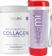 Teami Collagen Beauty Bundle - Supplementenpakket - Collogeen Poeder + Thee Beker Rood - Voor een gezonde levensstijl